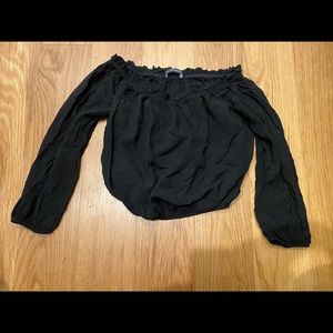Black long sleeve off the shoulder top